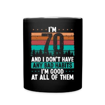 Anniversaire de 70 ans Drôle d’humour 70 anniversaire - Mug uni - noir - Devant