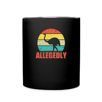Autruche Oiseau Animal Strauss Afrique Safari Cadeau - Mug uni - noir - Devant