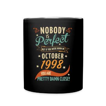 Personne n’est parfait né en octobre 1998 - Mug uni - noir - Devant