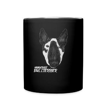 Bullterrier Miniature Bullterrier Bully Hunde Hund - Tasse einfarbig - Schwarz - Vorne