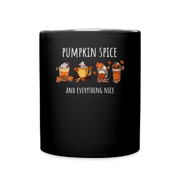 Tasse à café d’automne à la citrouille - Mug uni - noir - Devant