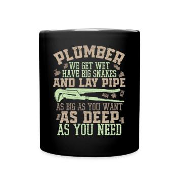 Klempner Installateur - Tasse einfarbig - Schwarz - Vorne