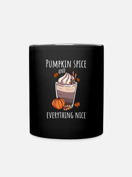Kürbis Herbst Kafffee - Tasse einfarbig - Schwarz