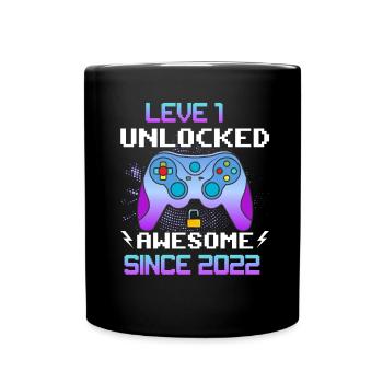 Niveau 1 Débloqué Génial depuis 2022 Funny Gamer 1 - Mug uni - noir - Devant