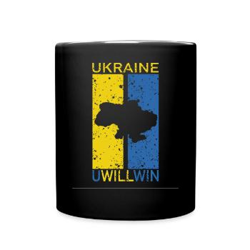 Ukraine Uwillwin Symbole du drapeau ukrainien Victoire - Mug uni - noir - Devant