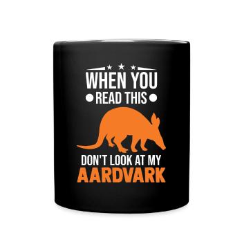 Erdferkel Geschenk Aardvark - Tasse einfarbig - Schwarz - Vorne