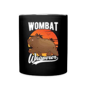 Wombat Flüsterer - Tasse einfarbig - Schwarz - Vorne