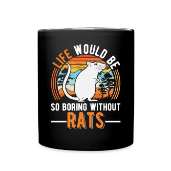 Rat Gift Domestic Rat Rat Owner - Full Colour Mug - black - Front