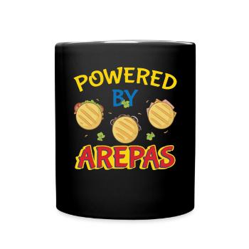 Colombia Food Venezuela Powered By Arepas - Full Colour Mug - black - Front