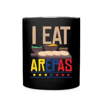 Je mange des arepas - Mug uni - noir - Devant