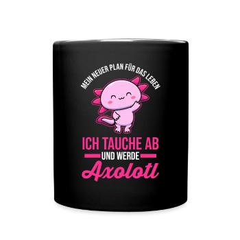 Axolotl - Tasse einfarbig - Schwarz - Vorne