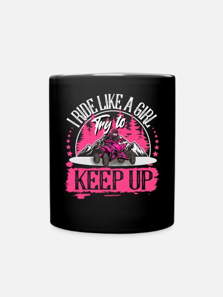 Quad ATV Offroad Quadfahrerin - Tasse einfarbig - Schwarz