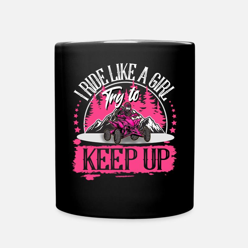 Quad ATV Offroad Quadfahrerin - Tasse einfarbig - Schwarz