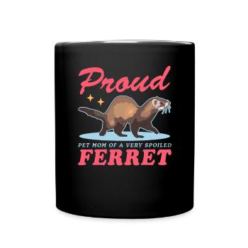 Ferret Mom | Ferret Owner Gift - Full Colour Mug - black - Front
