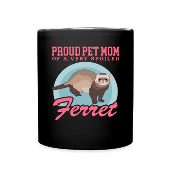 Ferret Mom Ferret Owner Gift - Full Colour Mug - black - Front
