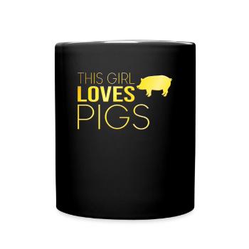 Dicton de cochon fille - Mug uni - noir - Devant