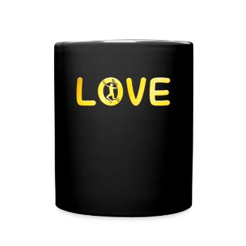 Badminton Liebe - Tasse einfarbig - Schwarz - Vorne
