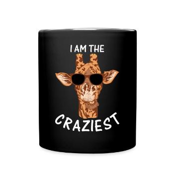 Zoo Animal Giraffe I Am The Craziest Giraffes - Full Colour Mug - black - Front
