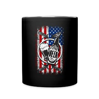Usa American flag Brewmaster 4th of july - Tasse einfarbig - Schwarz - Vorne