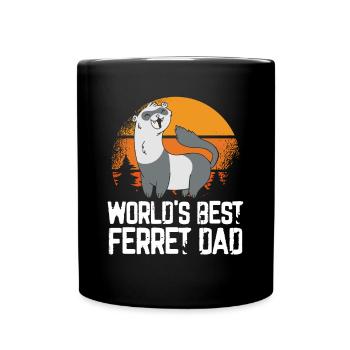 Weltbester Frettchen-vater - Tasse einfarbig - Schwarz - Vorne
