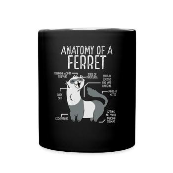 Anatomie Eines Frettchens - Tasse einfarbig - Schwarz - Vorne