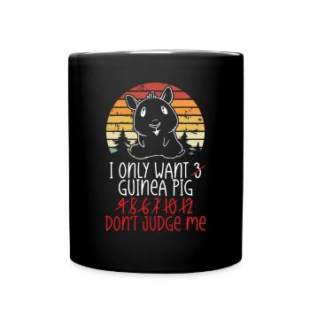 I just want guinea pig retro - Full Colour Mug - black - Front