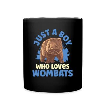 Garçon qui wombat aime le marsupial australien - Mug uni - noir - Devant