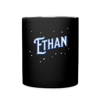 Ethan Namen personalisiert - Tasse einfarbig - Schwarz - Vorne