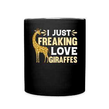 Zoo Girafe I Just Freaking Love Girafes - Mug uni - noir - Devant