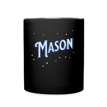 Mason Namen personalisiert - Tasse einfarbig - Schwarz - Vorne
