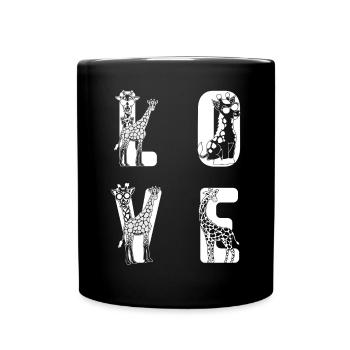 Girafe Lover Zoo Animal Girafe LOVE Girafes - Mug uni - noir - Devant