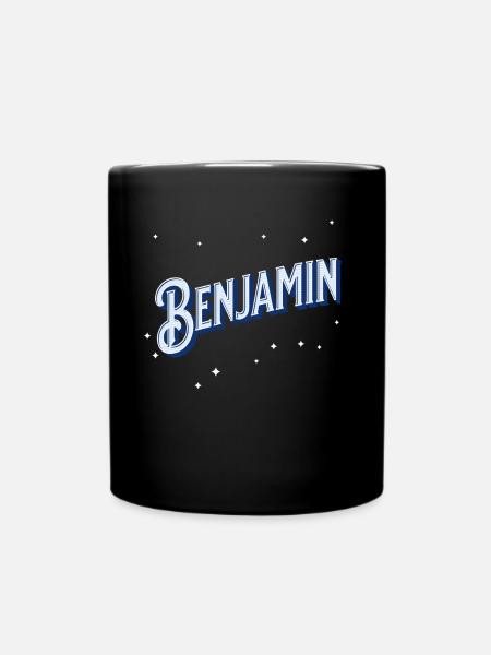 Benjamin Namen personalisiert - Tasse einfarbig - Schwarz