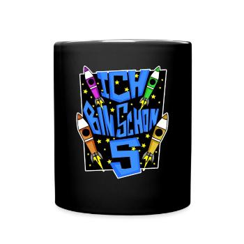 Junge 5 Jahre alt - Ich bin 5 - 5. Geburtstag - Tasse einfarbig - Schwarz - Vorne