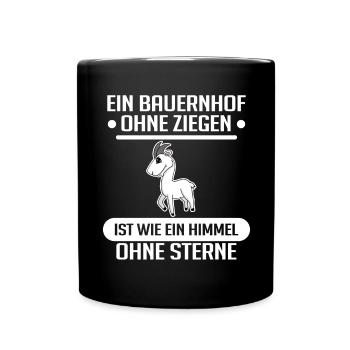 Ziege Ziegenbock Bock - Tasse einfarbig - Schwarz - Vorne
