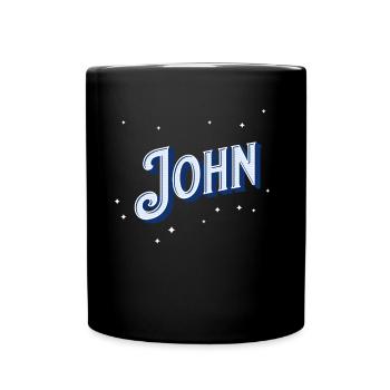 John Namen personalisiert - Tasse einfarbig - Schwarz - Vorne