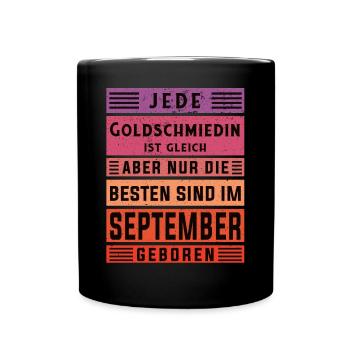 Juwelier Geburtstag September geboren - Tasse einfarbig - Schwarz - Vorne