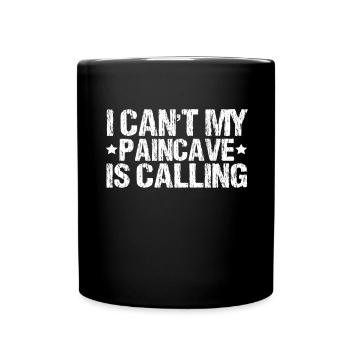 I Can't My Paincave Is Calling Triathlon - Full Colour Mug - black - Front