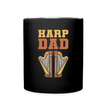 Harp Dad. Harfenist Dad. Harfenspieler - Tasse einfarbig - Schwarz - Vorne