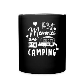 Camping Erinnerungen Urlaub - Tasse einfarbig - Schwarz - Vorne