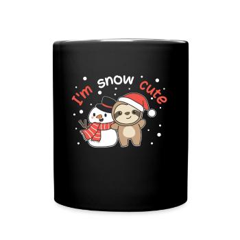 Sloth I'm snow cute snowman snow pun - Full Colour Mug - black - Front