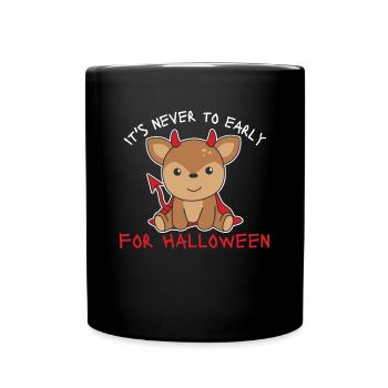 Cerf il n’est jamais trop tôt pour le diable d’Halloween - Mug uni - noir - Devant