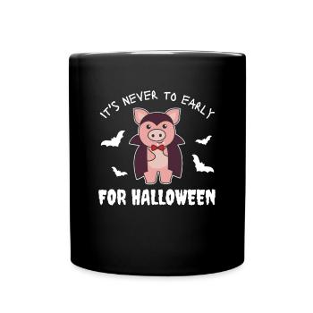 Cochon il n’est jamais trop tôt pour le vampire d’Halloween - Mug uni - noir - Devant