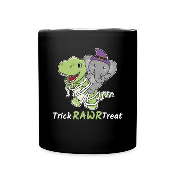 Elephant Trick Rawr Treat T-Rex Mummy Costume - Full Colour Mug - black - Front