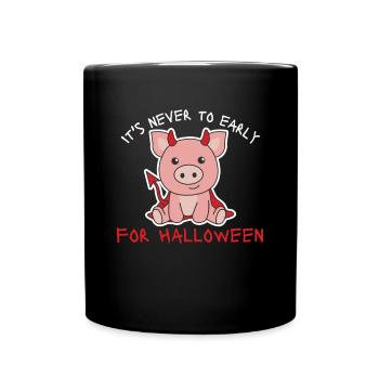 Cochon il n’est jamais trop tôt pour le diable d’Halloween - Mug uni - noir - Devant