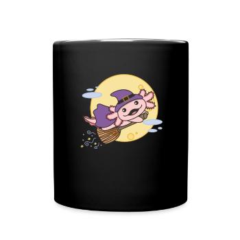 Axolotl Halloween Sorcière Enfants Costume de Sorcière - Mug uni - noir - Devant