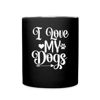 J’aime mes chiens - Mug uni - noir - Devant