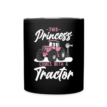 Farming Farmer Girl Female Tractor - Tasse einfarbig - Schwarz - Vorne
