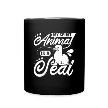 My spirit animal is a seals - Full Colour Mug - black - Front