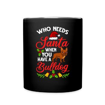 Chien Bulldog anglais Chiots Noël - Mug uni - noir - Devant
