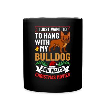 Chien Bulldog anglais Chiots Noël - Mug uni - noir - Devant